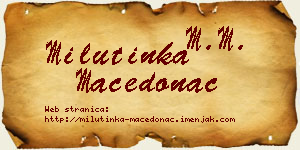 Milutinka Macedonac vizit kartica
